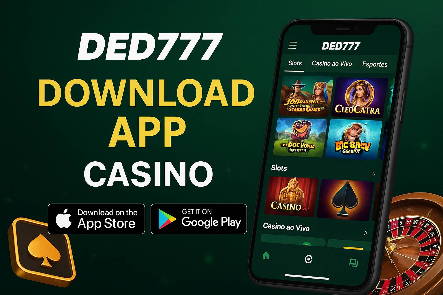 Baixar o DED777 Cassino App