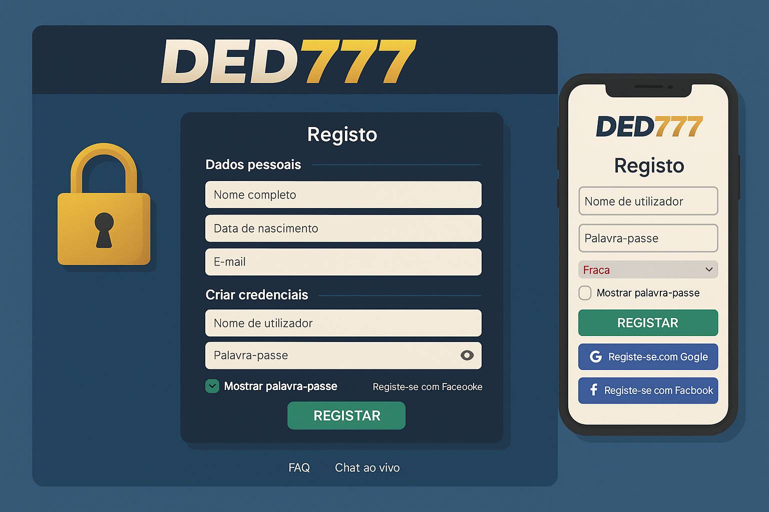 Não Perca tempo, o rRgistro na site DED777
